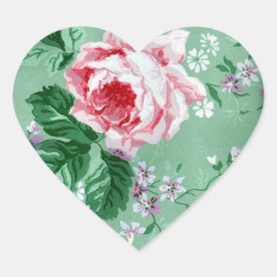 Autocollant vintage Rose Victorien