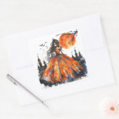 Autocollant Vintage Sorcière de Minuit (Enveloppe)