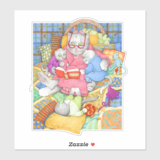 AUTOCOLLANT VINYLE 8" HISTOIRE DU SOIR (Feuille)