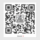 Autocollant vinyle à code QR US Spyder Ryders (Feuille)