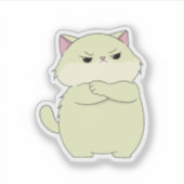 Autocollant vinyle attitude de chat mignon grinche (Devant)