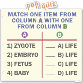 Autocollant vinyle avec un quiz.