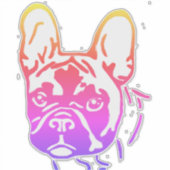 Autocollant vinyle Bouledogue français Autocollan (Devant)