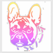 Autocollant vinyle Bouledogue français Autocollan (Feuille)