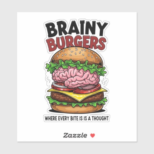 Autocollant vinyle Brainy Burgers (Feuille)