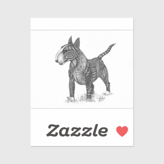 Autocollant vinyle Bullterrier (Feuille)