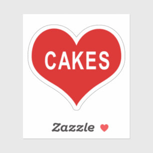 Autocollant vinyle CAKES Red Love Heart