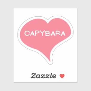 Autocollant vinyle CAPYBARA Love Heart