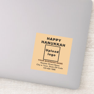 Autocollant vinyle carré brun clair de Hanukka pou