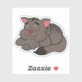 Autocollant vinyle - chat brun endormi dessin anim (Feuille)
