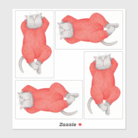 Autocollant vinyle CHAT RED LONG JOHNS 8"X8" (Feuille)