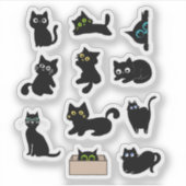 Autocollant vinyle Chats noirs Mignon Chat (Devant)