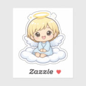 Autocollant vinyle Chibi d'ange mignon (Feuille)