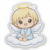 Autocollant vinyle Chibi d'ange mignon (Devant)