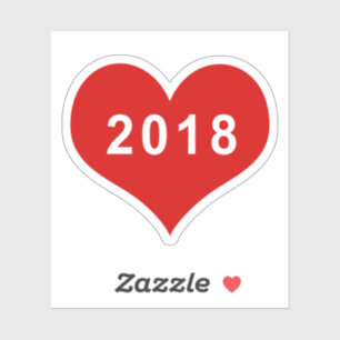 Autocollant vinyle Cœur d'amour rouge 2018