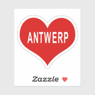 Autocollant vinyle Cœur d'amour rouge ANTWERP