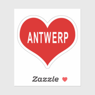 Autocollant vinyle Cœur d'amour rouge ANTWERP