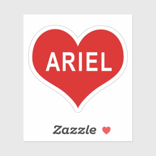 Autocollant vinyle cœur rouge amour ARIEL NAME (Feuille)