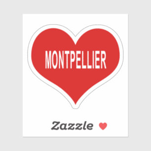 Autocollant vinyle cœur rouge amour MONTPELLIER