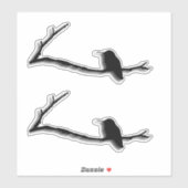 Autocollant vinyle - Colibri sur branche (Feuille)