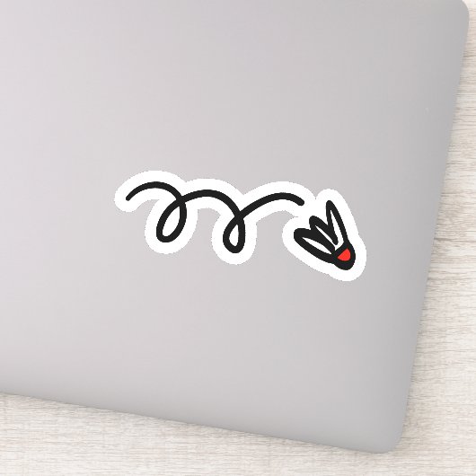 Autocollant vinyle contour de volant de badminton (Détail)