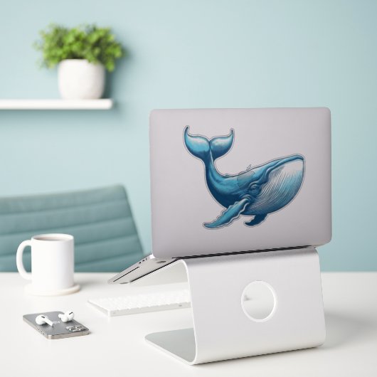 Autocollant Vinyle Coupé Sur Mesure De La Baleine (Ordinateur portable sur le bureau)