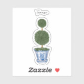 Autocollant vinyle d'arbre topiaire double chinois (Feuille)