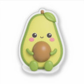 Autocollant vinyle de avocat mignon Kawaii (Devant)