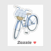 Autocollant vinyle de bicyclette bleue avec hydran (Feuille)