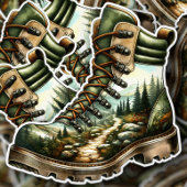 Autocollant vinyle de bottes de randonnée sur sent