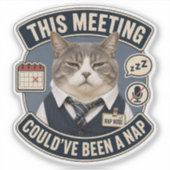 Autocollant vinyle de chat de bureau drôle | Cette (Devant)