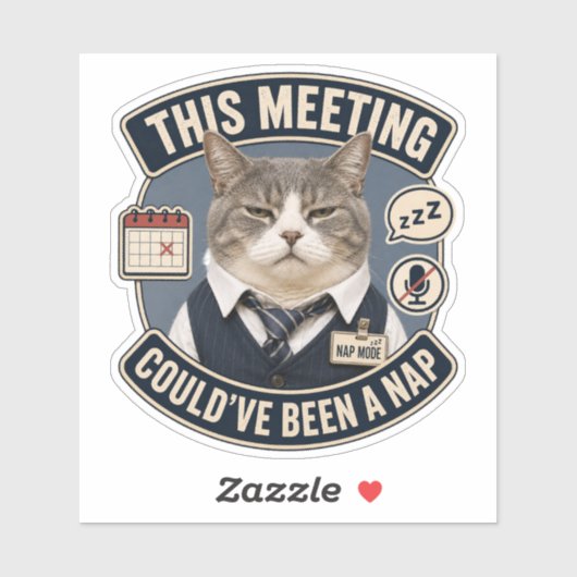 Autocollant vinyle de chat de bureau drôle | Cette (Feuille)