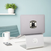 Autocollant vinyle de chat noir cool | Trop mignon (Ordinateur portable sur le bureau)