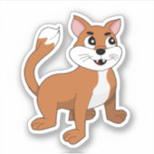 Autocollant vinyle de chaton de dessin animé roux  (Devant)