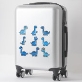 Autocollant vinyle de dinosaure Brontosaurus bleu (Sur valise)
