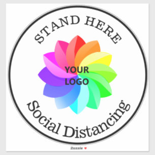 Autocollant vinyle de distanciation sociale Logo C