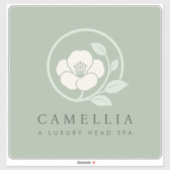 Autocollant vinyle de fenêtre de spa de luxe vert (Feuille)