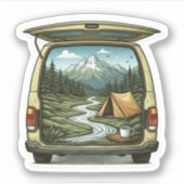 Autocollant vinyle de forêt de camping-car | Autoc (Devant)
