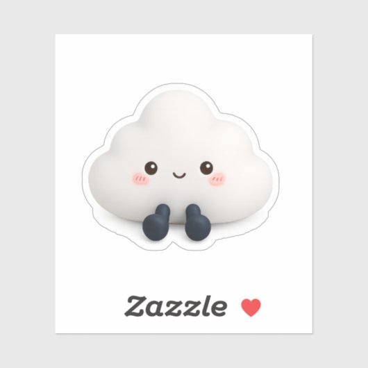 Autocollant vinyle de nuage Kawaii mignon (Feuille)