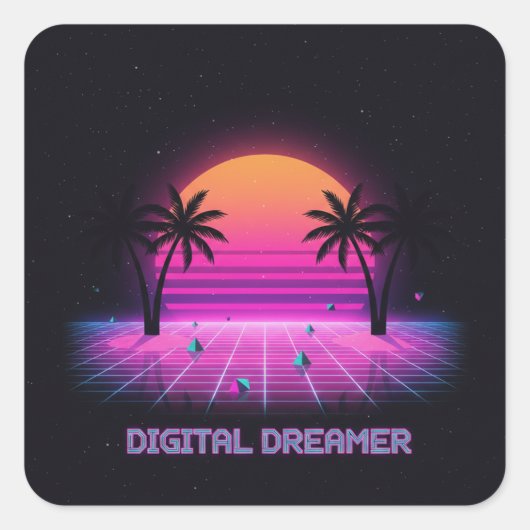 Autocollant vinyle de style holographique Digital (Devant)