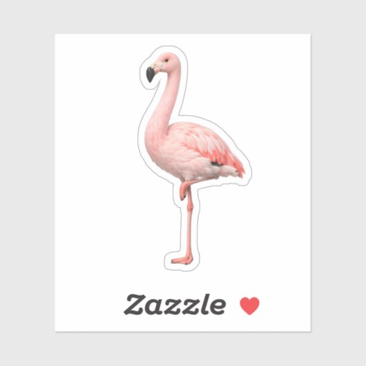 Autocollant vinyle découpé au laser Flamant rose é (Feuille)