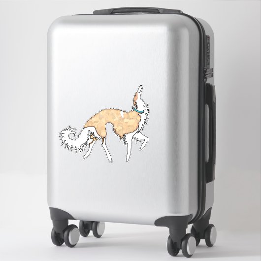 Autocollant vinyle découpé Ballet Or Borzoi (Sur valise)