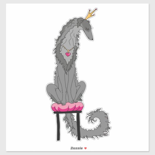 Autocollant vinyle découpé Borzoi gris (Feuille)