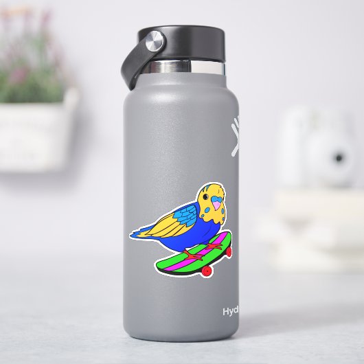 Autocollant vinyle découpe en forme de perruche à (HydroFlask)