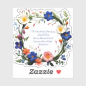 Autocollant vinyle découpé sur mesure avec verset  (Feuille)