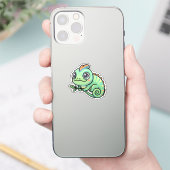 Autocollant vinyle découpé sur mesure Caméléon ver (Téléphone)