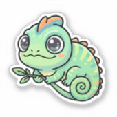 Autocollant vinyle découpé sur mesure Caméléon ver (Recto)