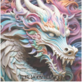 Autocollant vinyle découpé sur mesure Dragon et fl (Devant)