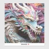Autocollant vinyle découpé sur mesure Dragon et fl (Feuille)