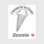 Autocollant vinyle design cône de glace (Feuille)